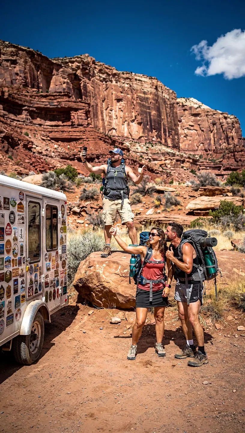 Сотрудник агентства помощи путешественникам консультирует клиента по вопросам аренды автодома.